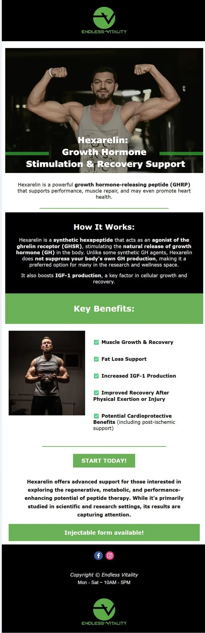 Bodybuilder flexing muscles, promoting fitness supplements.