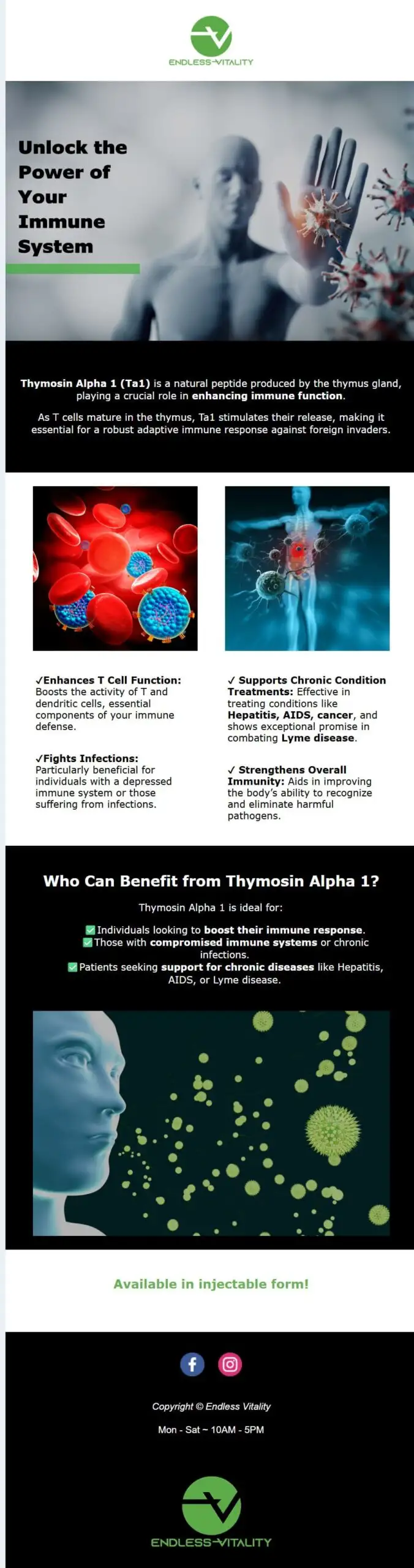 Immune system enhancement product promotion poster.