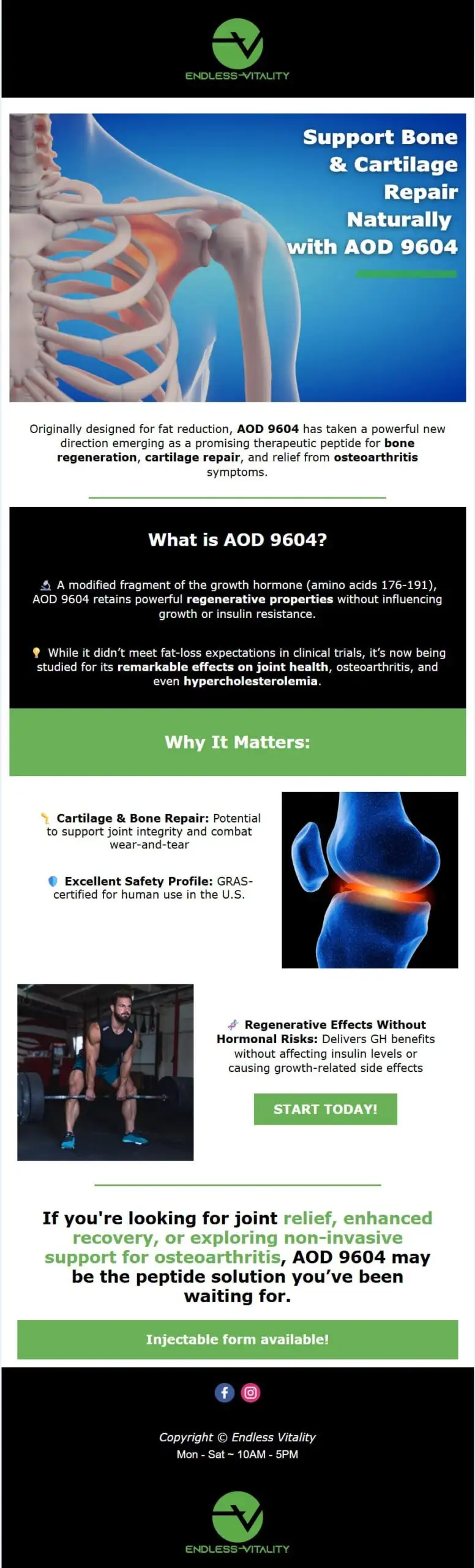 Supplement advertisement for joint and cartilage support.