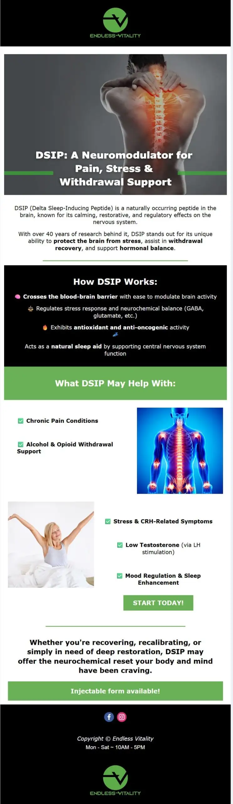 Infographic on DSIP benefits and support.