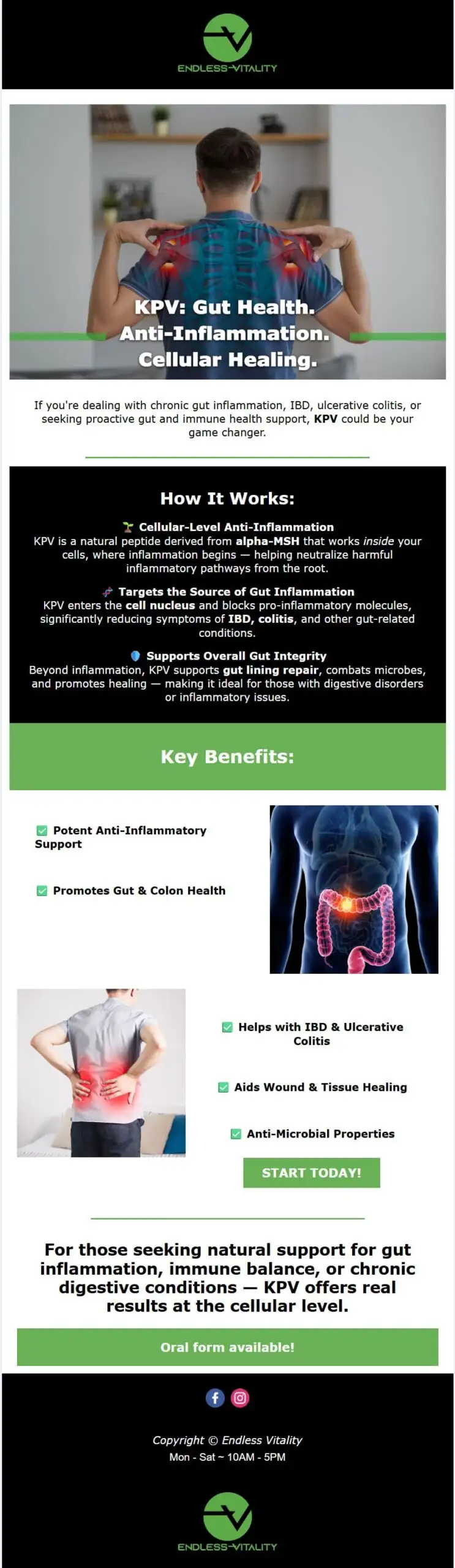 Gut health and inflammation supplement information.