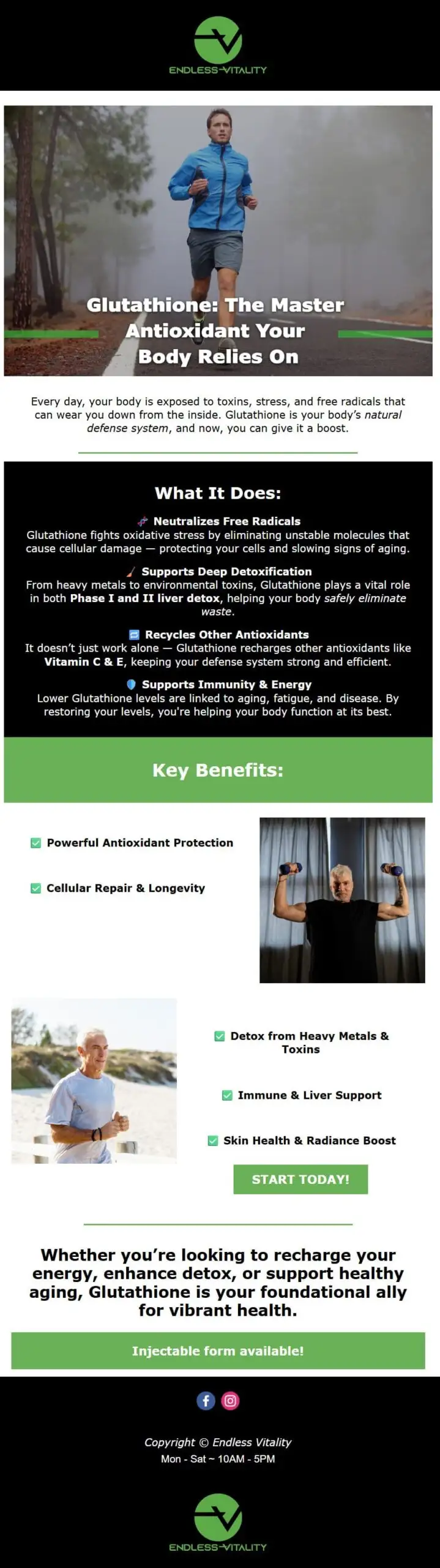 Glutathione supplement benefits and key features.